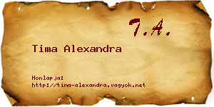 Tima Alexandra névjegykártya